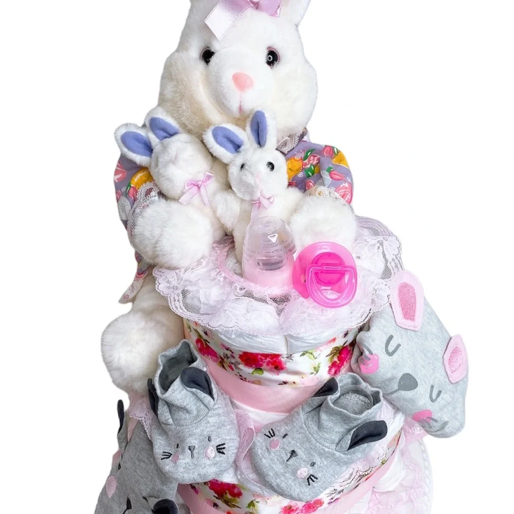 Bunny Diaper Cake, Easter Diaper Cake